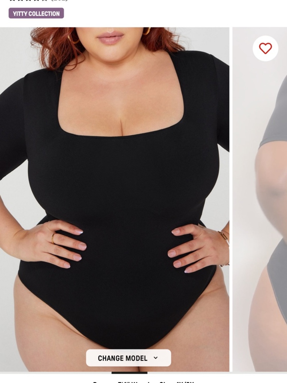 YITTY Black Fitted Scoop Bodysuit 3X/4X